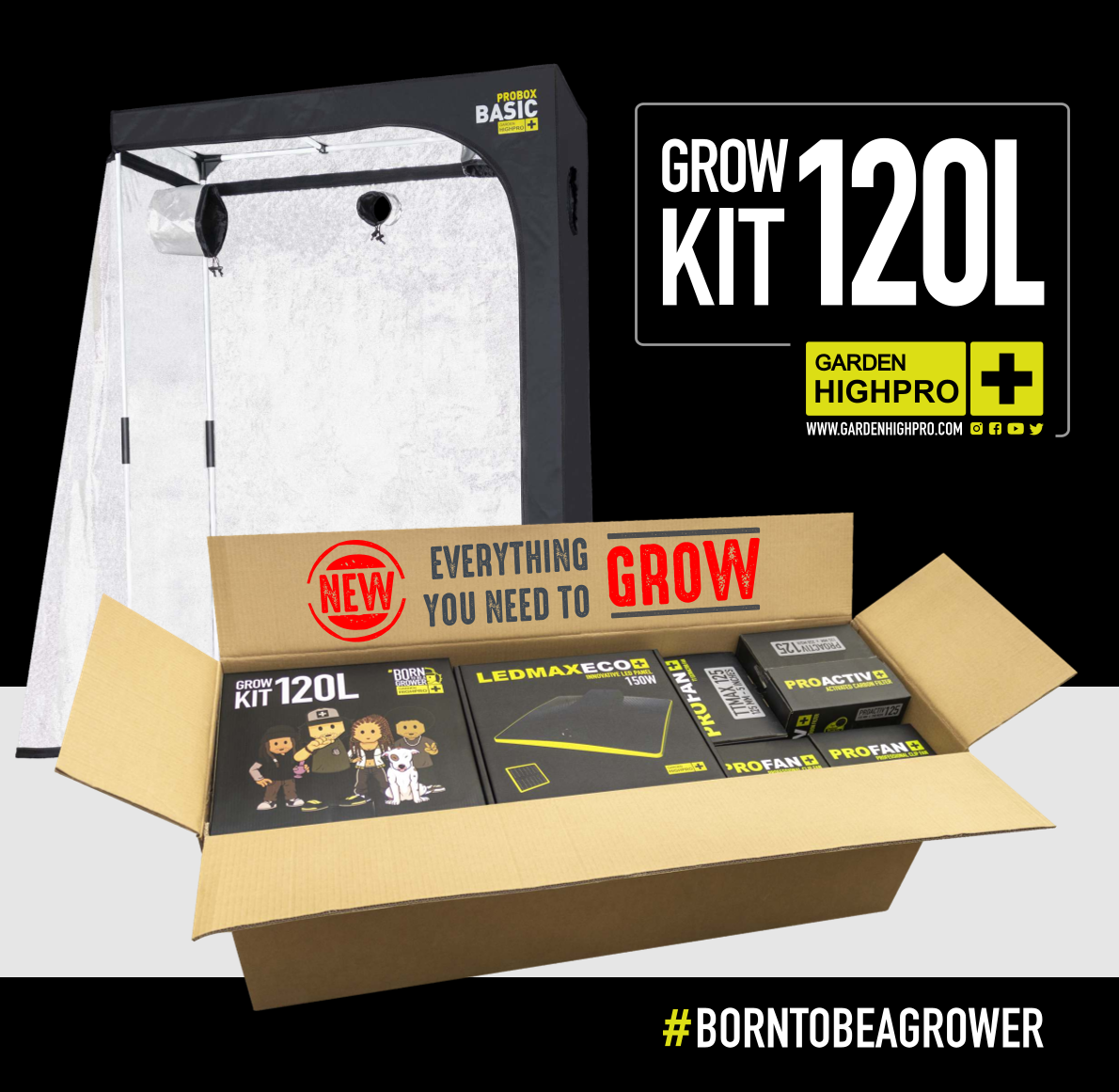 Growbox Komplettset 120x60  Lucky Hemp