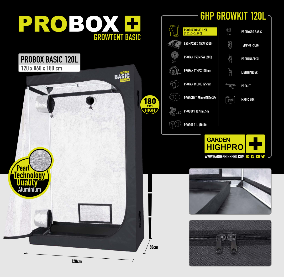 Growbox Komplettset 120x60  Lucky Hemp