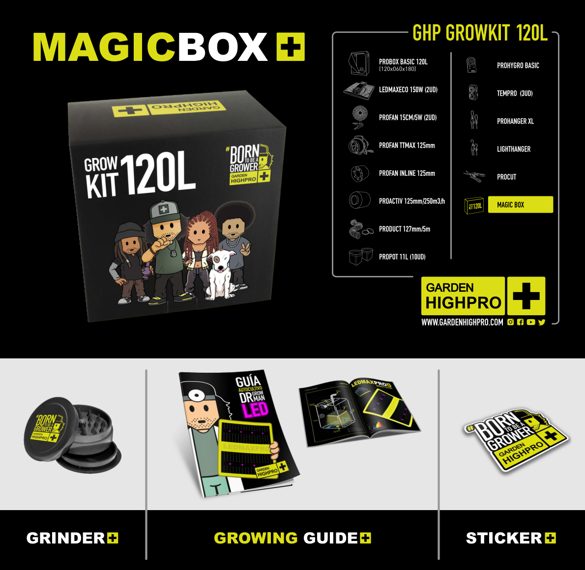 Growbox Komplettset 120x60  Lucky Hemp